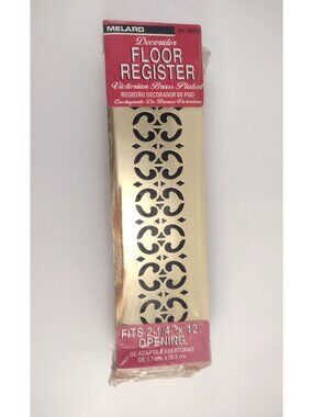 Melard Decorator Floor Register Victorian Brass Plated Fits 2.25"x12" Decorative